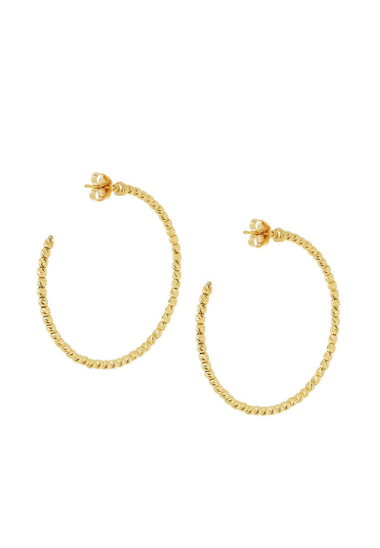 TOMEI Lusso Italia Beads Hoops Earrings, Yellow Gold 916