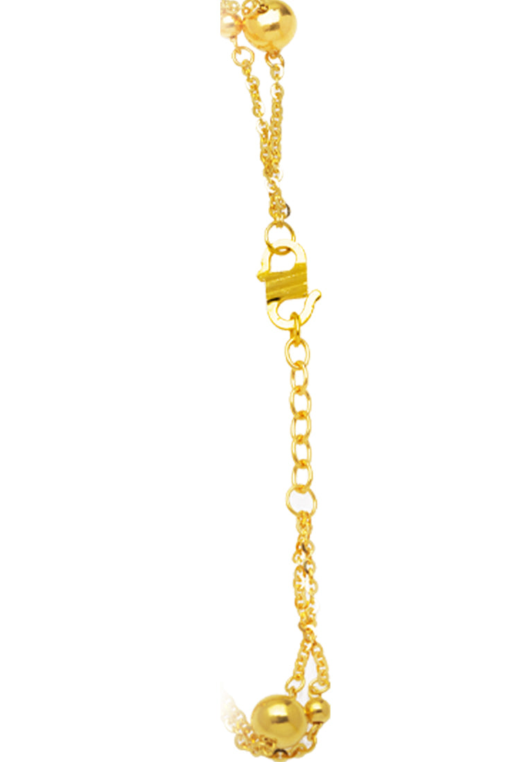 TOMEI Double-Strand Bead Bracelet, Yellow Gold 916