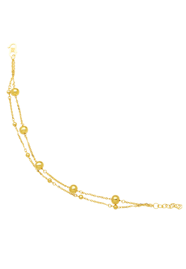 TOMEI Double-Strand Bead Bracelet, Yellow Gold 916