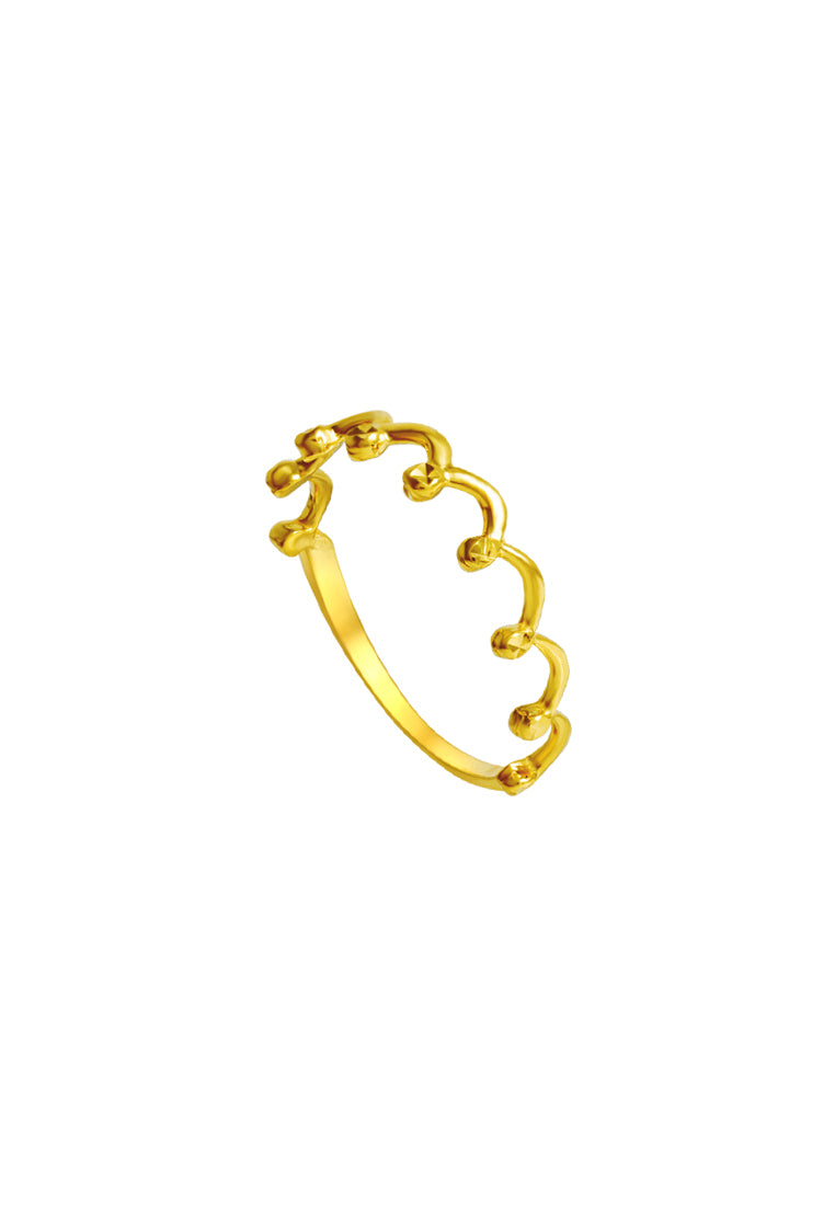 TOMEI Minimalist Crown Ring, Yellow Gold 916