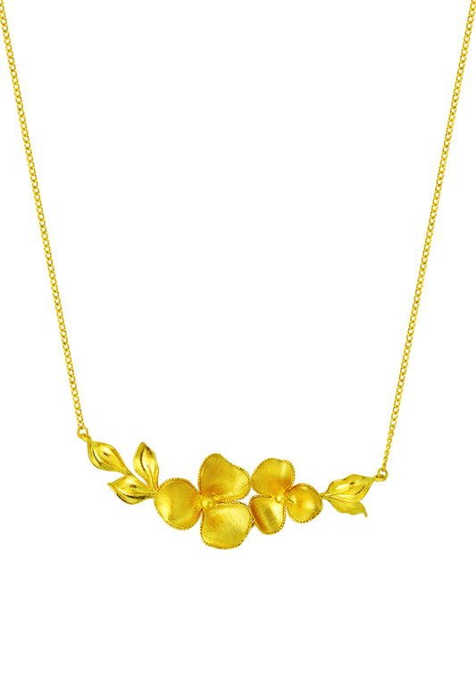 TOMEI x Xifu Flower Necklace, Yellow Gold 999