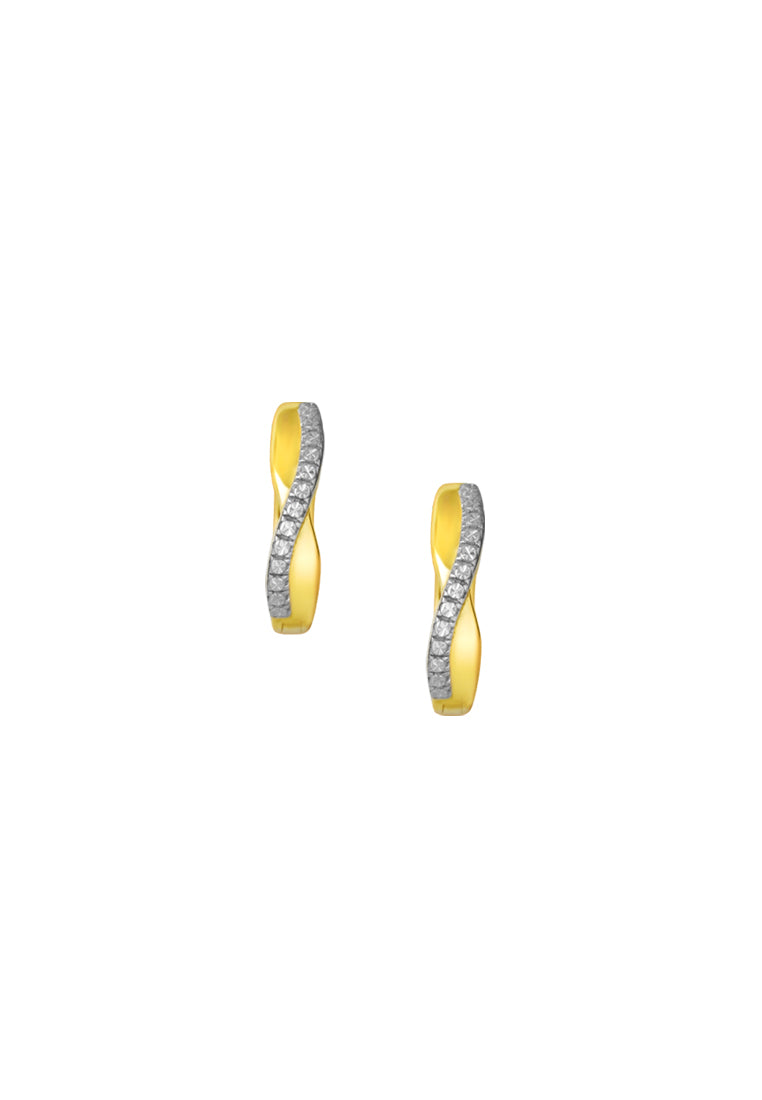 TOMEI Diamond Cut Collection Earrings, Yellow Gold 916