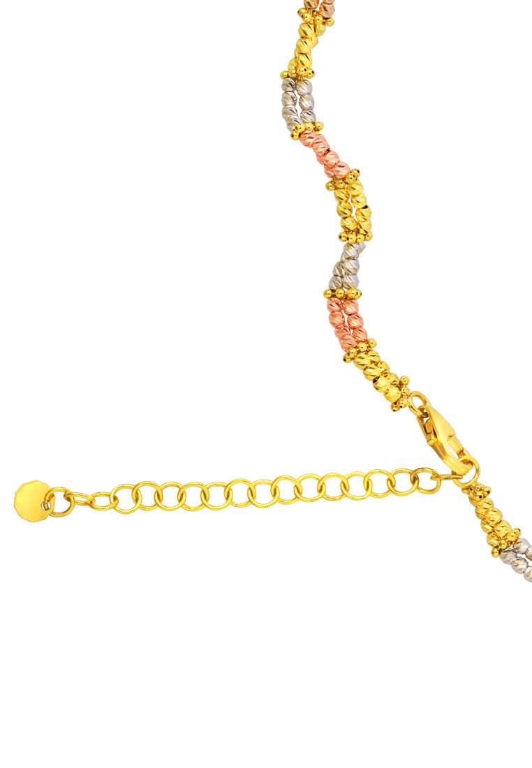 TOMEI Lusso Italia Tri-Tone Beads Necklace, Yellow Gold 916