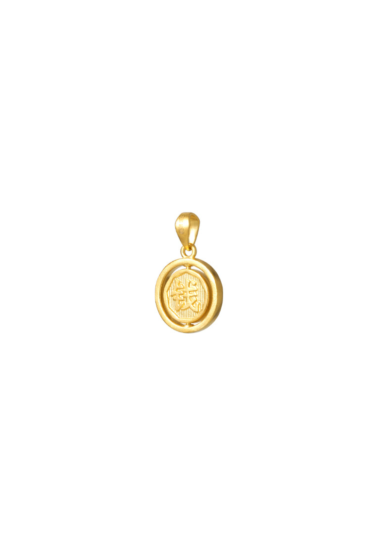 TOMEI Round Pendant, Yellow Gold 999