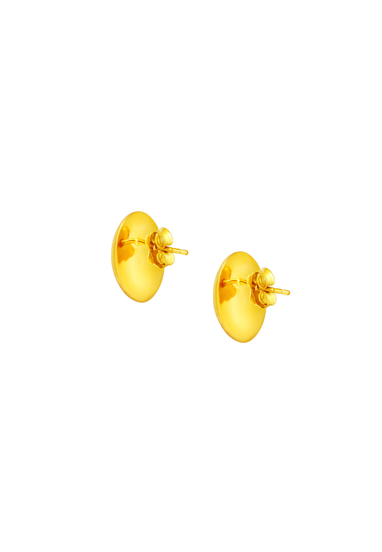 TOMEI Lusso Italia Button Earrings, Yellow Gold 916
