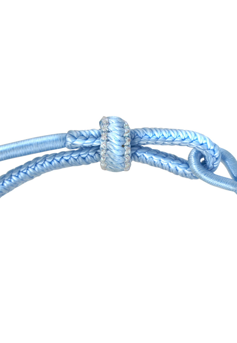 TOMEI X Sanrio Cinnamoroll 5D Charm with Blue Rope Bracelet, Yellow Gold 999