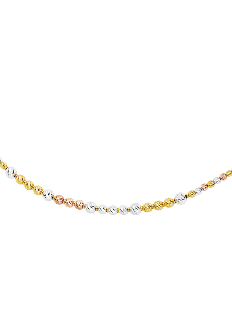 TOMEI Lusso Italia Tri-Tone Beads Bracelet, Yellow Gold 916