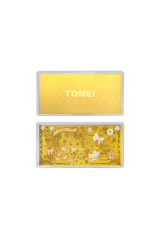 TOMEI I Sanrio Hello Kitty Girly Flower Gold Wafer 0.50G I Fine Gold 9999