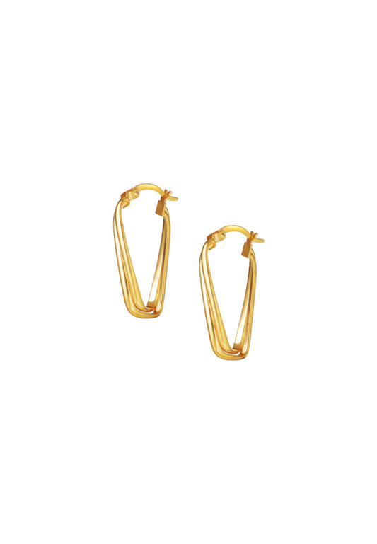 TOMEI Lusso Italia Entwined Rectangular Hoop Earrings, Yellow Gold 916