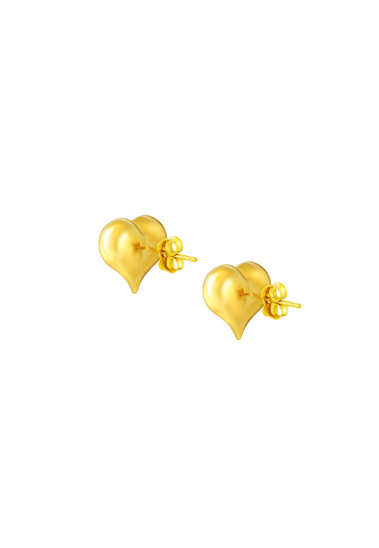 TOMEI Lusso Italia Heart Earrings, Yellow Gold 916