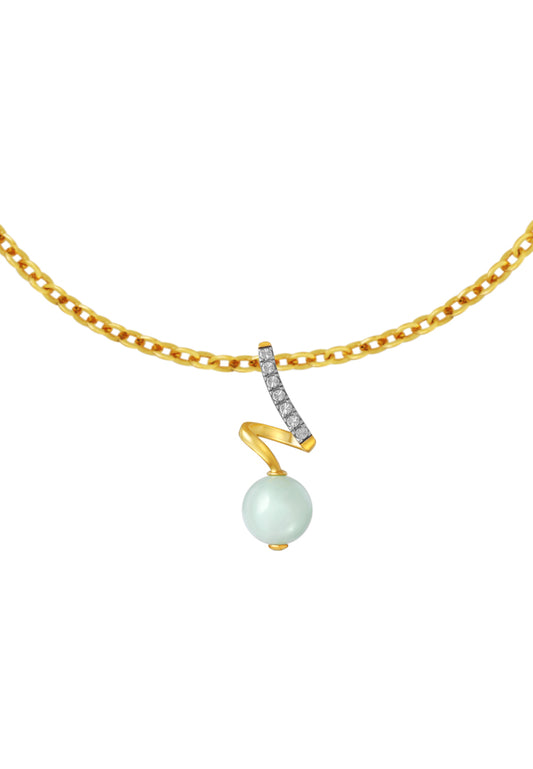 TOMEI Diamond Cut Collection Jade Pendant, Yellow Gold 916