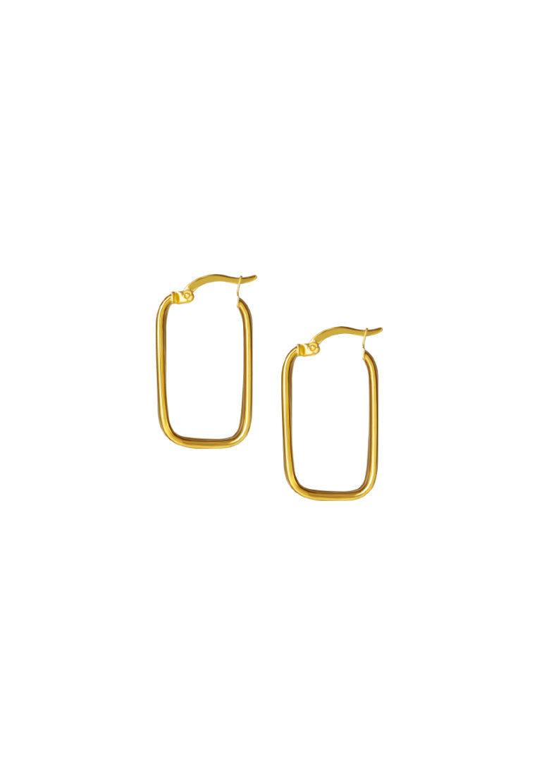 TOMEI Lusso Italia Rectangular Hoop Earrings, Yellow Gold 916