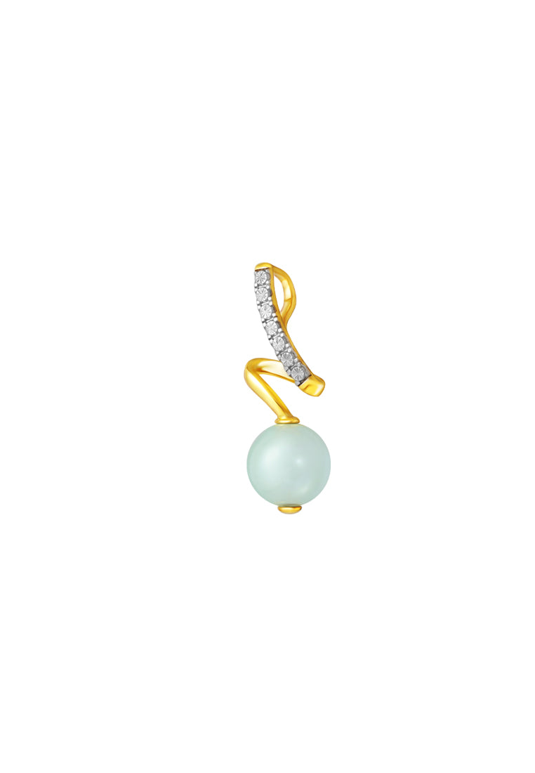 TOMEI Diamond Cut Collection Jade Pendant, Yellow Gold 916