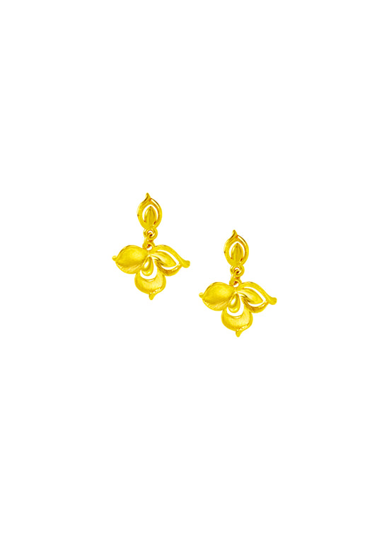 TOMEI x Xifu Fan-Hua-Jin-Xiu Earrings, Yellow Gold 999