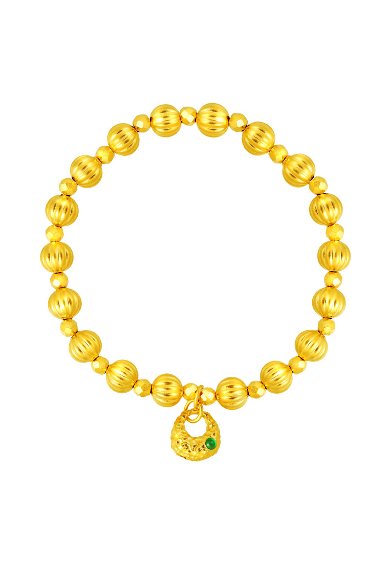 TOMEI Antique Gold Series Lock Bracelet, Yellow Gold 999