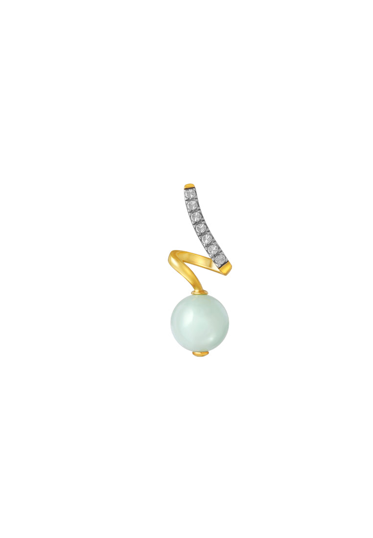 TOMEI Diamond Cut Collection Jade Pendant, Yellow Gold 916