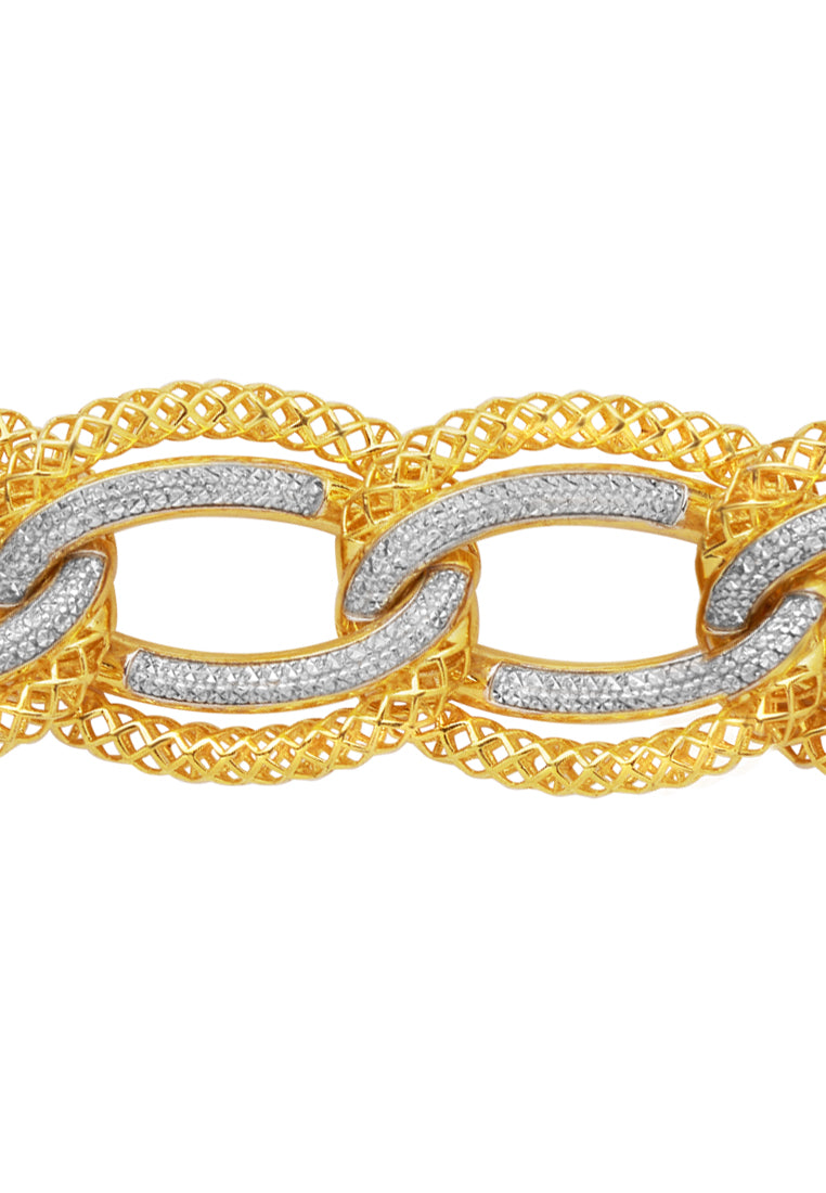 TOMEI Diamond Cut, The Klasik Series Bracelet, Yellow Gold 916