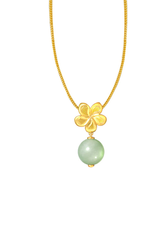 TOMEI The Flower Jade Pendant, Yellow Gold 916
