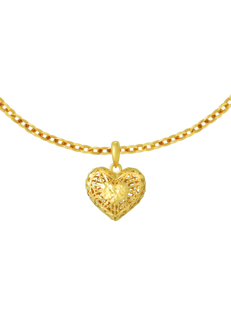 TOMEI Heart Pendant, Yellow Gold 916