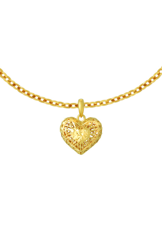 TOMEI Heart Pendant, Yellow Gold 916