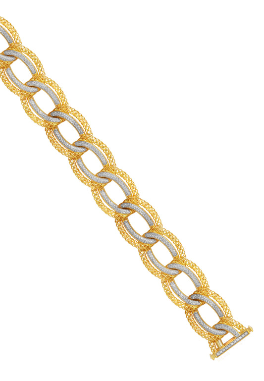 TOMEI Diamond Cut, The Klasik Series Bracelet, Yellow Gold 916