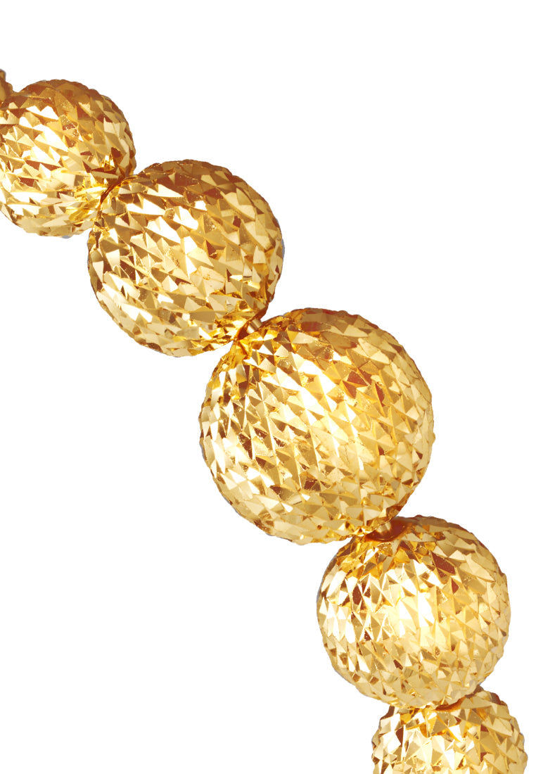 TOMEI Laser Ball Bangle, Yellow Gold 916