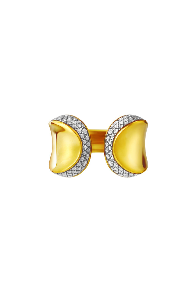 TOMEI Diamond Cut Collection Open Ring, Yellow Gold 916