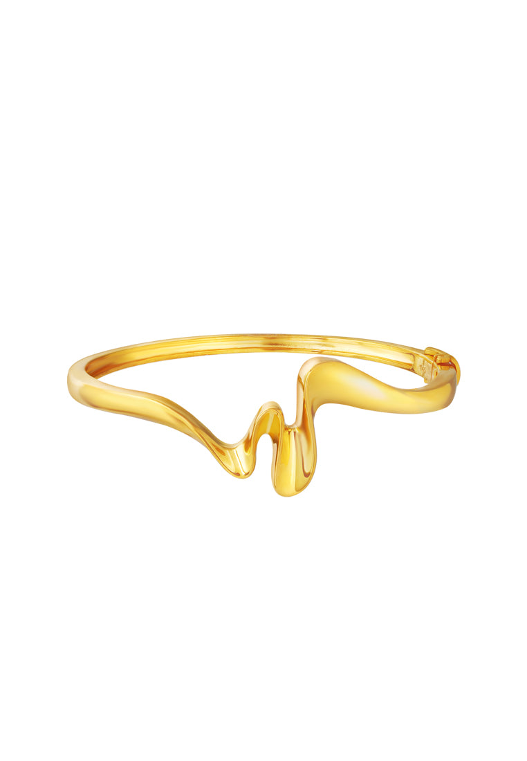 TOMEI Anastasia Wave-Like Bangle, Yellow Gold 916