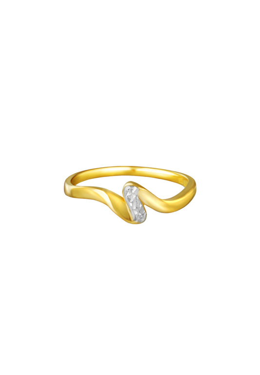 TOMEI Dual-Tone Ring, Yellow Gold 916