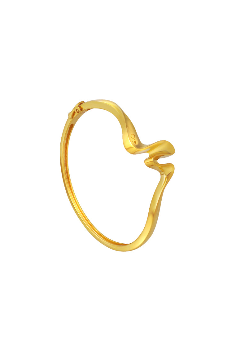 TOMEI Anastasia Wave-Like Bangle, Yellow Gold 916