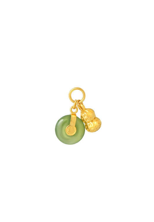 TOMEI Nephrite Peanut Charm, Yellow Gold 999