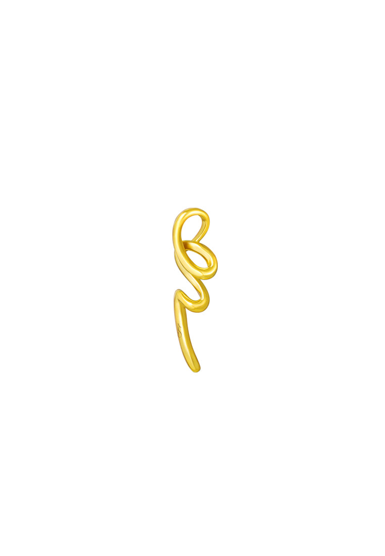 TOMEI Anastasia Curving Pendant, Yellow Gold 916