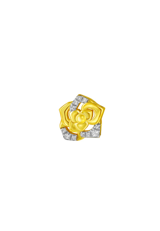 TOMEI Chomel Collection Rose Charm, Yellow Gold 916