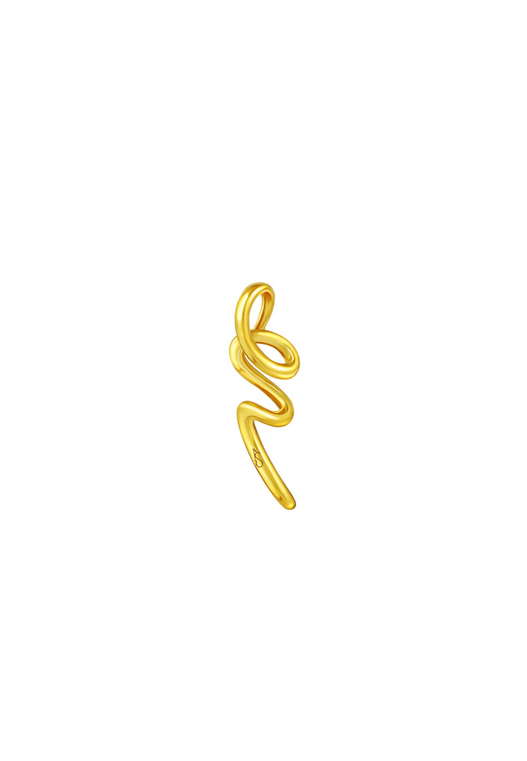 TOMEI Anastasia Curving Pendant, Yellow Gold 916