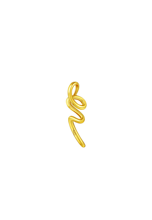 TOMEI Anastasia Curving Pendant, Yellow Gold 916