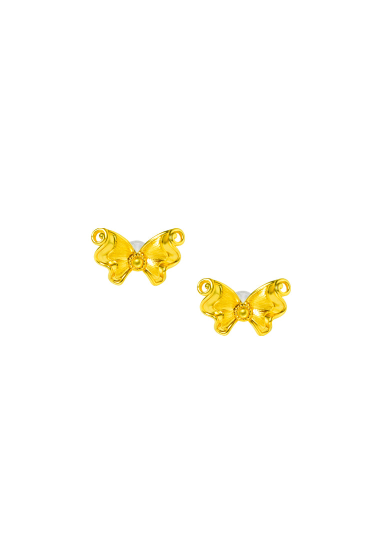 TOMEI x Xifu Butterfly Earrings, Yellow Gold 999