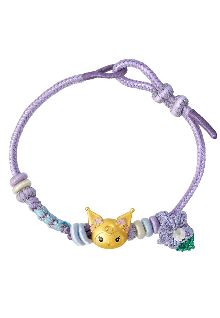TOMEI X Sanrio Kuromi 5D Charm with rope, Yellow Gold 999