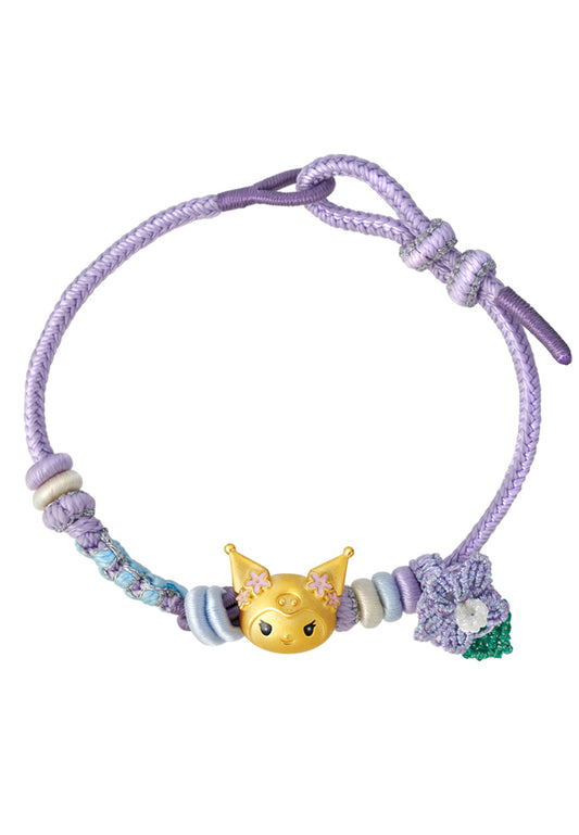 TOMEI X Sanrio Kuromi 5D Charm with rope, Yellow Gold 999