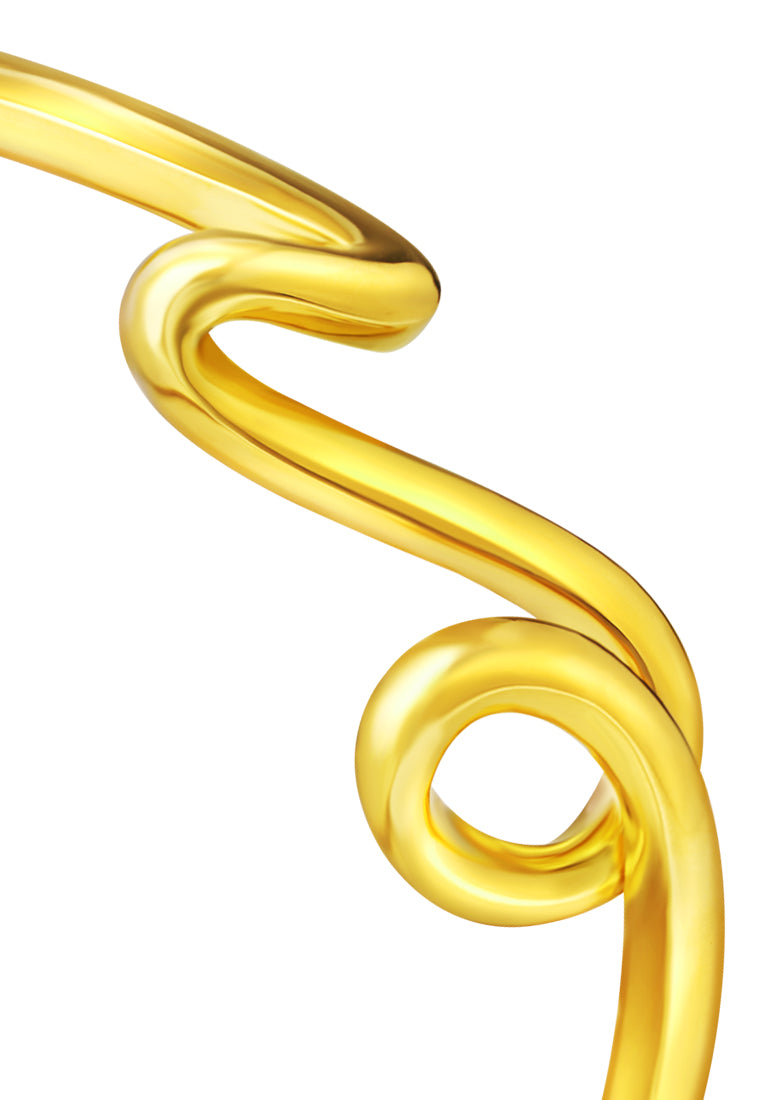 TOMEI Anastasia Curving Bangle, Yellow Gold 916