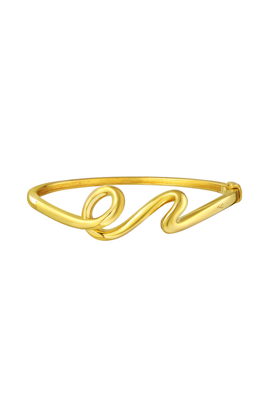 TOMEI Anastasia Curving Bangle, Yellow Gold 916