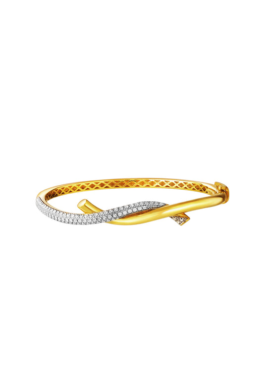 TOMEI Diamond Cut, The Simpulan Series Bangle, Yellow Gold 916