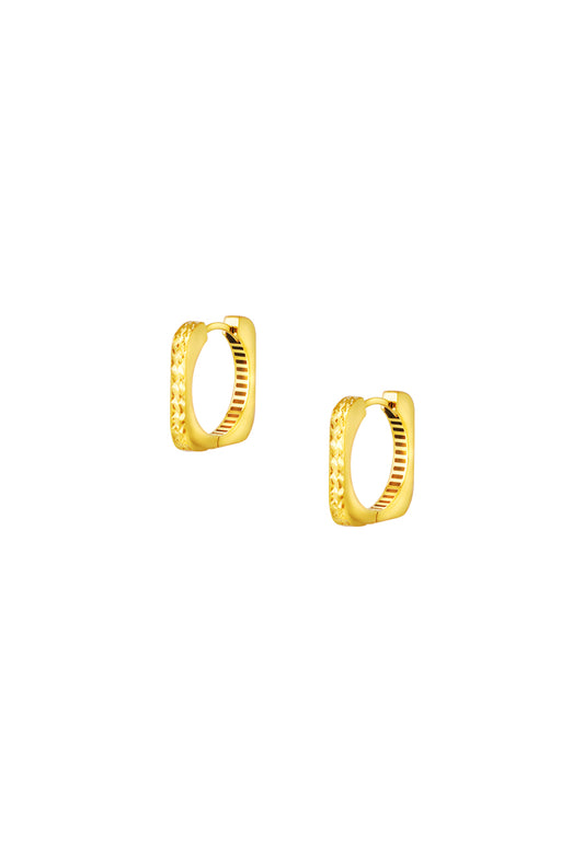 TOMEI Lusso Italia Square Loop Earrings, Yellow Gold 916