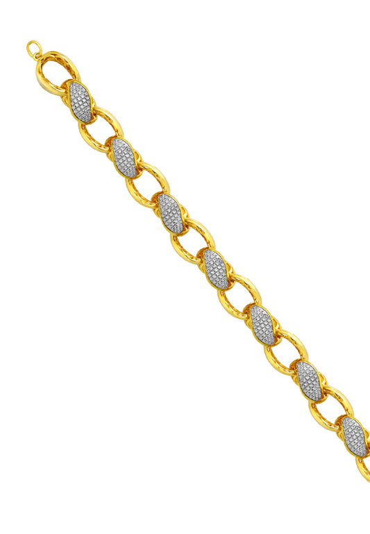 TOMEI Diamond Cut Collection Link Bracelet, Yellow Gold 916