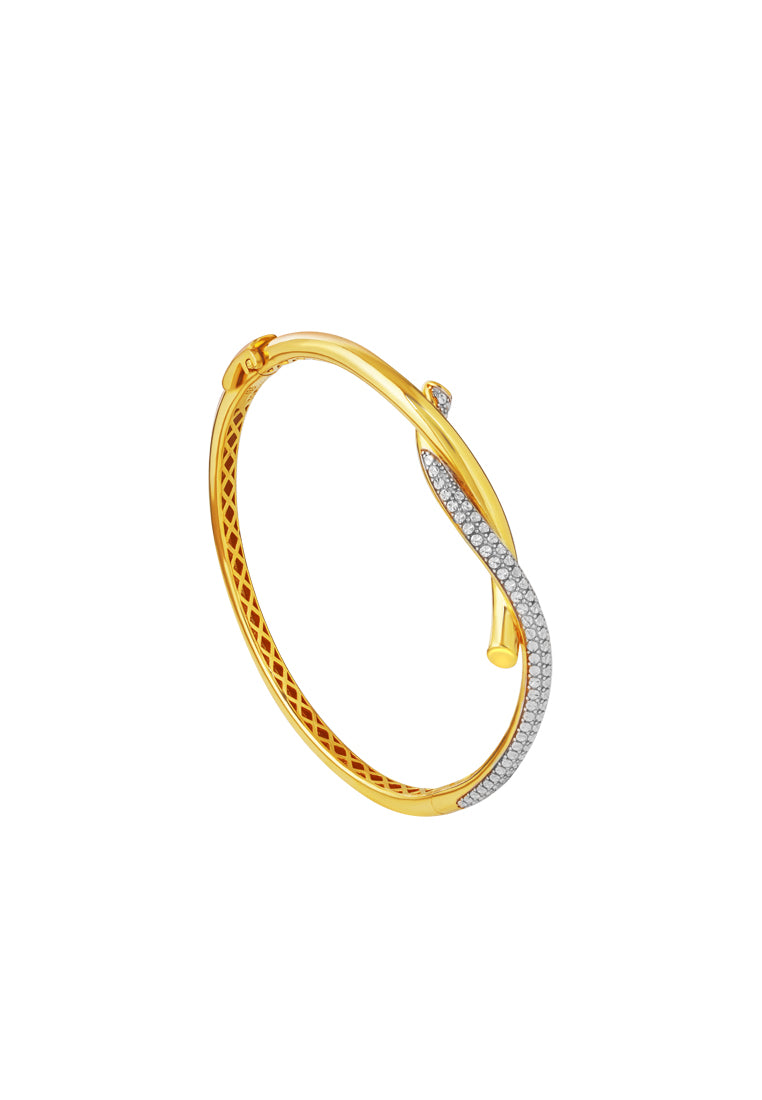 TOMEI Diamond Cut, The Simpulan Series Bangle, Yellow Gold 916