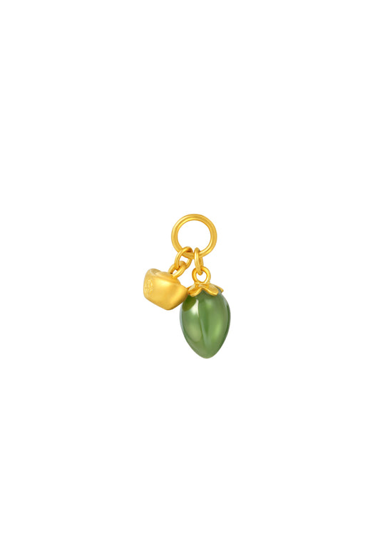 TOMEI Nephrite Mini Ingot Charm, Yellow Gold 999
