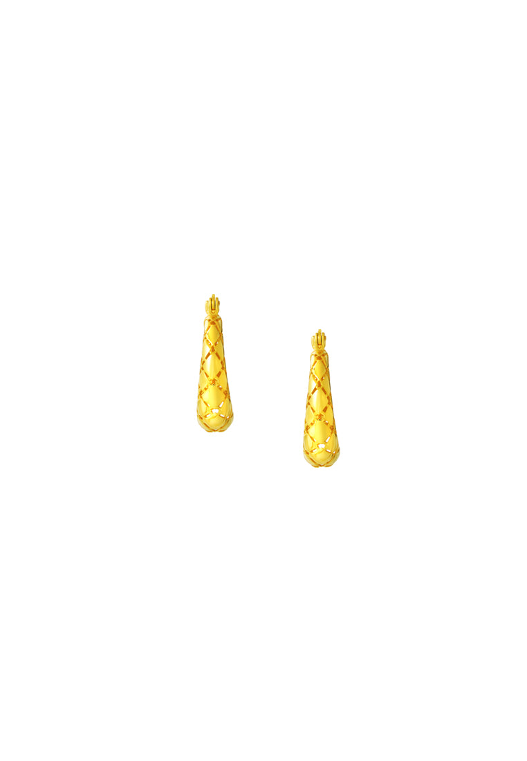 TOMEI Lusso Italia Pizzza Earrings, Yellow Gold 916
