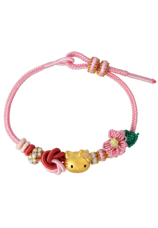 TOMEI X Sanrio Hello Kitty 5D Charm with rope, Yellow Gold 999