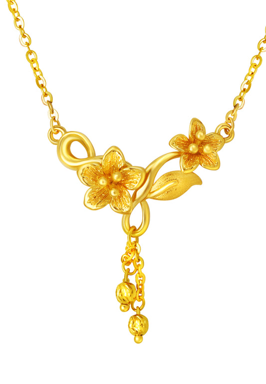 TOMEI Flower Necklace, Yellow Gold 916
