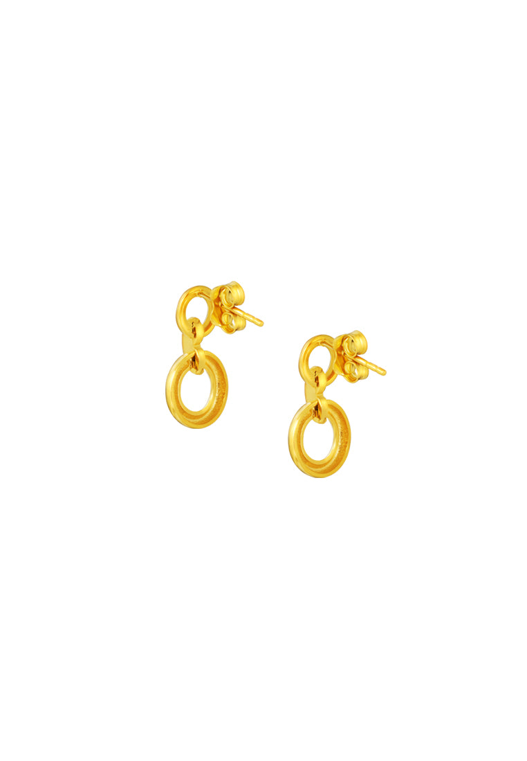TOMEI Lusso Italia Duo-Circle Earrings, Yellow Gold 916