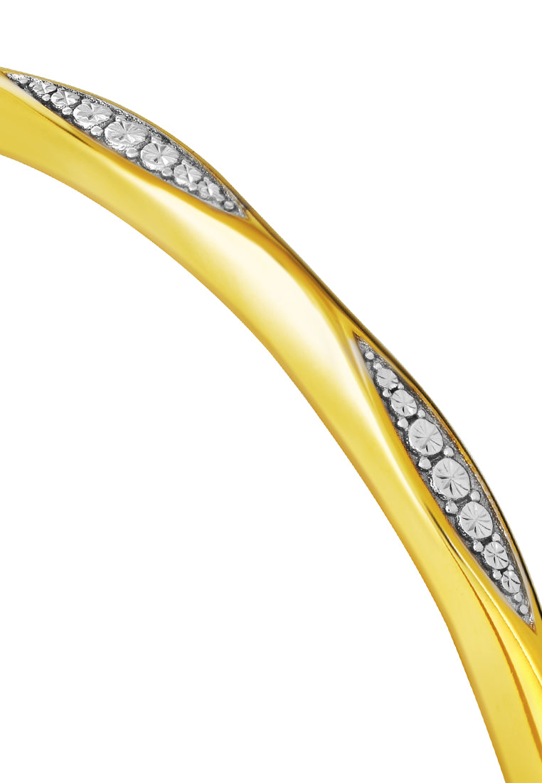 TOMEI Diamond Cut Collection Bangle, Yellow Gold 916